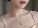 伊黛儿海蓝宝水晶项链吊坠925纯银锁骨链情人节礼物女生生日送老婆女友 L2533海蓝宝银项链 实拍图