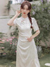艾珠儿（Aizhuer）夏季女装2026年新款长裙国风少女新中式气质穿搭汉服旗袍连衣裙子 白色裙子 M 实拍图