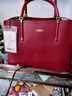 金利来女包手提包百搭通勤托特包单肩包女潮母亲节妈妈礼物 酒红 实拍图