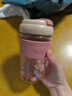 BEIMUS ins风吸管杯大人便携带盖刻度牛奶杯子随行咖啡杯孕妇玻璃水杯女 胭脂红 实拍图