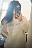 Jret新款盐系上衣春秋加厚韩版慵懒宽松百搭甜美风拼接卫衣女外穿 杏色卫衣[薄款] M 86-105斤 实拍图