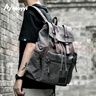墨一双肩包男休闲帆布大容量背包潮流书包大学生电脑包旅行户外登山包 灰色 实拍图
