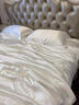 重磅真丝四件套35姆米桑蚕丝绸床单高档被套夏季天丝冰丝床上用品 奢镜白 【收藏加购多发两件套】 1.5米 床笠款 （被套200*230cm） 实拍图
