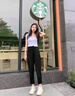 FSHE休闲裤女春秋新款高腰宽松子女士显瘦百搭垂感哈伦萝卜裤女 黑色哈伦裤【有口袋】  L 建议【105-120斤】 实拍图
