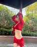 麓格立比基尼泳衣女2026新款性感分体四件套纯欲三点式披肩沙滩温泉度假 红色比基尼+头花XL【55-65kg】 实拍图