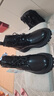 回力官方马丁靴男靴秋季皮面防水厚底增高工装靴黑色靴子男 黑色41 实拍图