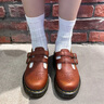 马丁（DR.MARTENS）8065 Mary Jane女夏季搭扣棕皮鞋浅口玛丽珍鞋 红棕色 39 实拍图