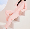 红豆居家女士纯棉春秋薄款睡衣女简约可外穿家居服 芭菲粉 XL 实拍图