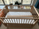 巴布豆（BOBDOG）实木婴儿床可移动软包围栏宝宝床新生儿实木床拼接大床多阶段 裸床+6cm椰棕床垫 实拍图