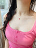 Mck 小红心项链女925银红色爱心颈链锁骨链送女友老婆生日礼物 925银红心项链-小版 实拍图