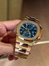 百达翡丽【二手95新】百达翡丽男表鹦鹉螺5990/1R-001 玫瑰金蓝面商务休闲男表日期显示计时双时区功能 单表 实拍图