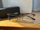 明月镜片 轻钛男士商务眼镜框防蓝光配镜近视眼镜可配度数眼镜 36030 C2银色+哑黑 实拍图