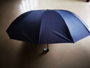 天堂伞加大号加固加厚抗风男士雨伞超大伞三人手动晴雨两用遮阳定制伞 藏青【黑胶款】 12骨-直径124cm 实拍图