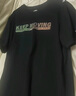 安踏短袖t恤男士夏季款宽松时尚潮流渐变字母圆领运动休闲棉质上衣 8121-2基础黑【推荐】 L (175) 适合120-140斤 实拍图