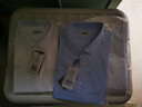 恒源祥短袖衬衫男士夏季薄款商务休闲纯色上班面试职业正装宽松白领衬衣 M01-605 白色细蓝条纹 42 实拍图