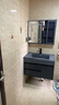 艺昕智能浴室柜卫生间洗脸盆柜组合实木岩石一体盆洗漱台洗手盆柜 智能-轻奢灰100云岩石一体盆 实拍图