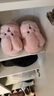 洁丽雅棉拖鞋女士秋冬季外穿可爱居家情侣包跟保暖毛毛绒拖鞋男棉鞋冬天 粉红 【可爱兔兔】 40-41 (适合39-40码) 实拍图