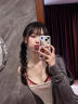 微光里吊带背心女纯欲甜辣修身内搭蕾丝格子假两件带胸垫短款无袖上衣 白色 均码 【建议70-110斤】 晒单实拍图