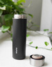 苏泊尔（SUPOR）保温杯316L不锈钢陶瓷覆层茶杯水杯大容量商务车载泡茶水杯男女士 曜石黑【显温版】500ml 实拍图