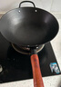 臻三环手工铁锅平底炒菜锅生铁锅无涂层不易粘锅厨房好物单柄铸铁锅 圆底加耳(电磁炉不可用） 32cm 实拍图