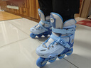 斯威（SWAY）溜冰鞋儿童男女童中小学专业轮滑鞋平花休闲滑冰旱冰鞋成人直排轮 【锁轮款】蓝+一体支架 L (适合12岁-成人)日常鞋码36-41 实拍图