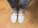 红蜻蜓品牌女鞋软皮软底妈妈鞋女单鞋浅口平底乐福鞋女WTB152452米白40 实拍图