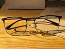 明月镜片 轻钛男士商务眼镜框防蓝光配镜近视眼镜可配度数眼镜 36030 C2银色+哑黑 实拍图