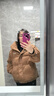 茵曼2025冬季女装新款羽绒服红装高充绒量鸭绒灯芯绒保暖短外套上衣 咖啡色-K18448998 S 154-160cm /91-100斤 实拍图