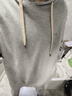 马登工装美式复古连帽卫衣男纯色休闲上衣秋季男装外套男士运动帽衫 灰色 L 实拍图