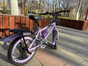儿童自行车6-10岁7-12岁女童学生车小孩脚踏车单速变速碟刹山地车 高配紫色丨单速+后货架+大礼包 20寸【适合身高130-150cm】 实拍图