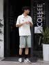 百鹊亭牛仔短裤男夏季薄款潮牌直筒宽松休闲短裤男日系复古工装五分裤男 T27蓝色【现货】 XL 实拍图