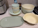 釉下彩奶油风碗家用套装陶瓷米饭碗创意餐具套装个性新款面碗汤碗 混色8英寸汤碗2个装 实拍图