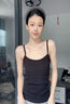 浪莎小吊带背心女带胸垫一体式免穿文胸内衣夏季薄款内搭打底衫 钻石黑 均码 实拍图