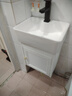 质享摩恩迷你浴室柜组合小户型洗脸盆套装挂墙式卫生间洗漱阳台窄洗手盆 白色吊柜尺寸40cm*30 配开门镜柜 实拍图