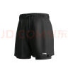 李宁（LI-NING）泳裤男士宽松防尴尬泳衣套装水陆两用黑色短袖两件套07-25 L 实拍图