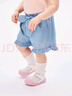 巴拉巴拉婴儿裤子宝宝短裤女童薄款夏装外穿甜美荷叶边清爽时尚潮 牛仔中蓝88201 90 实拍图