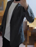 罗蒙（ROMON）凉感防晒华夫格西服男2025春夏新款冰丝无痕高弹单西西装外套男 深海青【冰丝薄款】 L (175) （建议125-145斤） 实拍图