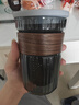 南山先生 茶杯耐热玻璃办公商务水杯泡茶杯茶水分离礼盒装竖条纹泡茶杯 玻璃泡茶杯（陶瓷盖）黑_便携款 实拍图