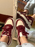 回力婚鞋女鞋新款冬季红色新娘厚底百搭鞋子结婚秀禾服中式板鞋女棉鞋 酒红色【新娘婚鞋 不含配饰】 40 实拍图