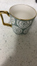 松发瓷器陶瓷杯子家用办公室咖啡杯水杯女生大容量情侣马克杯 绿色 实拍图