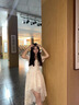 格逻恩（GELUOEN）法式方领新品连衣裙子女2025夏季设计感前短后长不规则拖尾公主裙 图片色 均码 【可备注码数】 实拍图