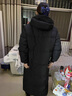啄木鸟（TUCANO）冬季男女同款羽绒服男长款连帽白鸭绒羽绒服男青年情侣加绒外套男 659中长款黑色-男女同款 XL (125-145斤） 实拍图