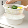 家の物语（KATEI STORY）日本进口厨房沥水洗菜篮塑料洗菜盆水果蔬菜清洗盆碗碟收纳篮 白色套装（双层） 实拍图