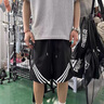 OEMG短裤男士夏季2025新款运动五分中裤速干条纹潮流牌大码高级感裤子 黑色 XL [建议110-130斤] 实拍图