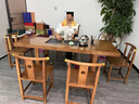古越龙腾 实木茶桌茶台带烧水壶一体式阳台小泡茶机椅组合家庭用大板茶几 1.8m茶桌+1琴弦4月牙(铜件+石盘) 实拍图