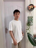 花花公子纯棉短袖T恤男夏季薄款男士宽松休闲圆领半袖T恤打底衫上衣服男装 白色+黑色 XL （136-150斤） 实拍图