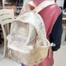 潮年华chaonianhua书包小众高颜值百搭少女书包大容量初高中大学生双肩包旅游小背包 米白色【白星猪】 小号 实拍图