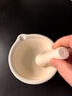 江玻 陶瓷研钵带研磨棒 研杵 化学实验室研磨乳钵药碗碾碎磨粉工具 陶瓷研钵60mm碗+棒【约20ml】  实拍图