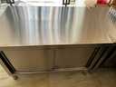 不锈钢拉门工作台操作台厨房储物柜商用打荷台面案板饭店切菜桌子 组装款长120宽80高80cm单通 实拍图