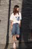 萝美酱复古牛仔裤五分裤女短裤夏季2026新款高腰直筒显瘦浅色阔腿裤中裤 怀旧蓝牛仔五分裤 L 实拍图
